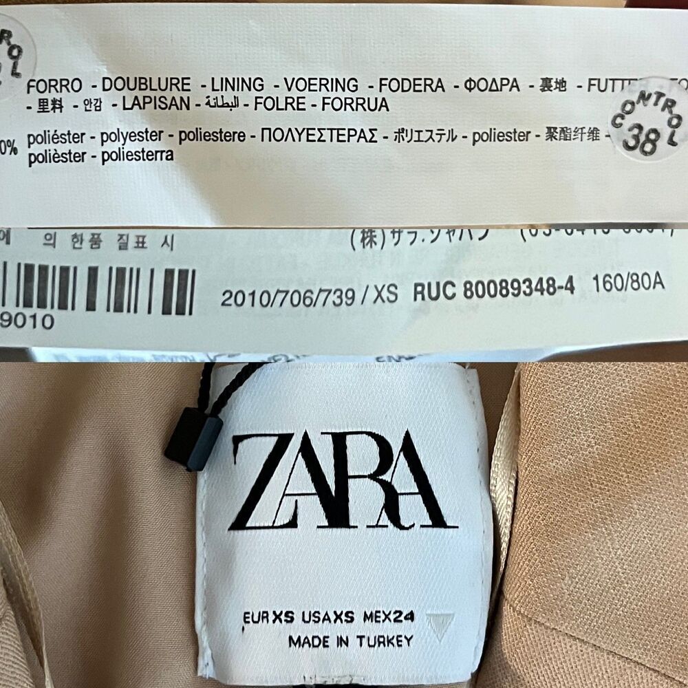Zara Womens Size XS Beige Oversized Double Breasted Blazer NEW Minimalist Office - Picture 9 of 14